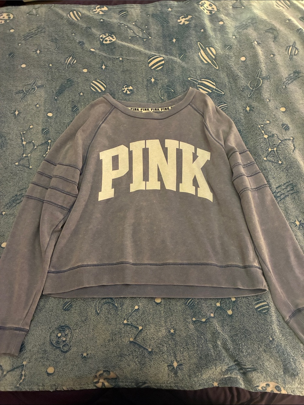 PINK Victoria's Secret Faded Lavender Crewneck Sweatshirt